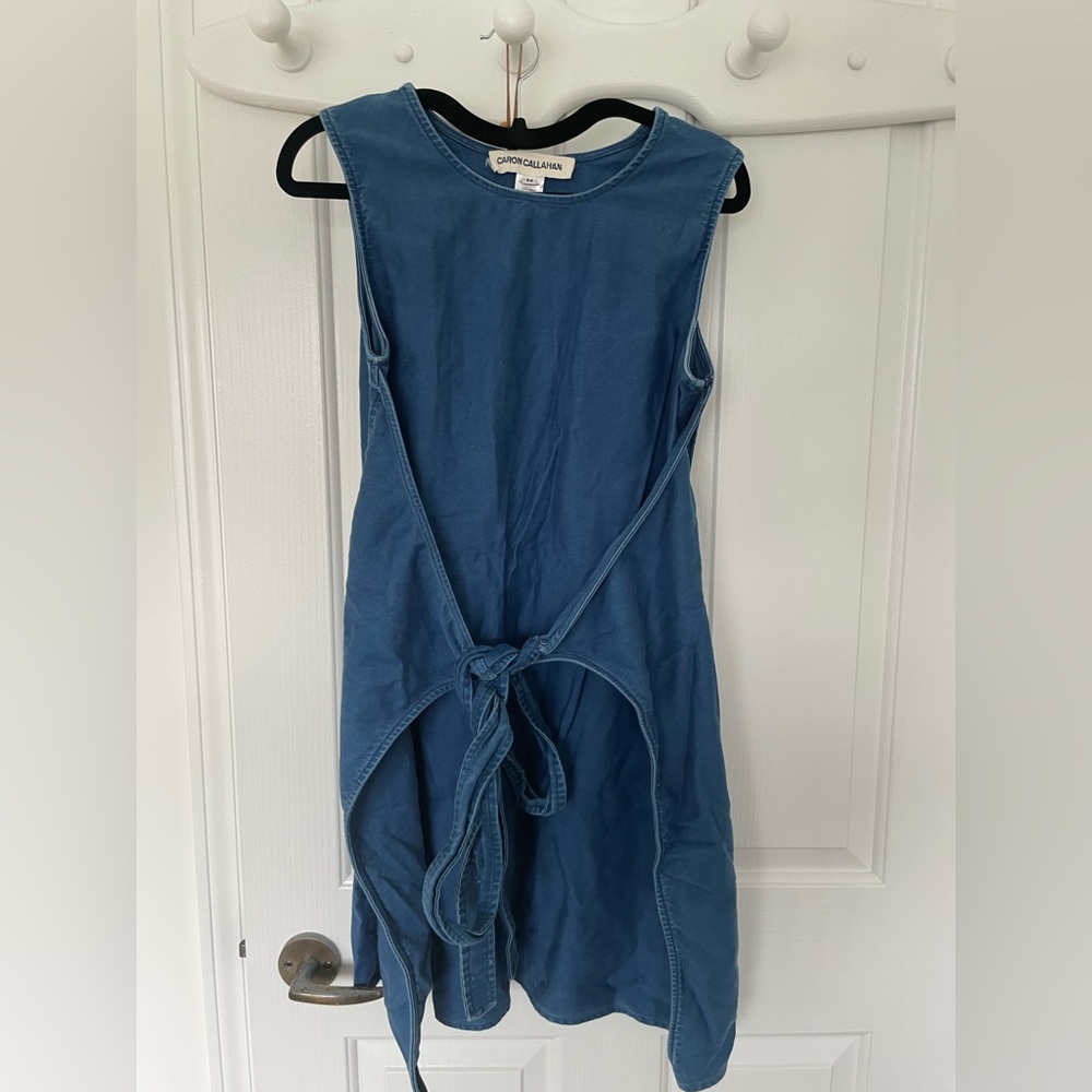 Caron Callahan Blue Sleeveless Dress